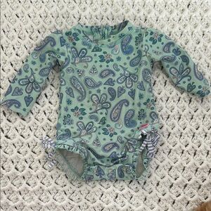 Ruffle Butts Green and Blue One Piece Swimsuit